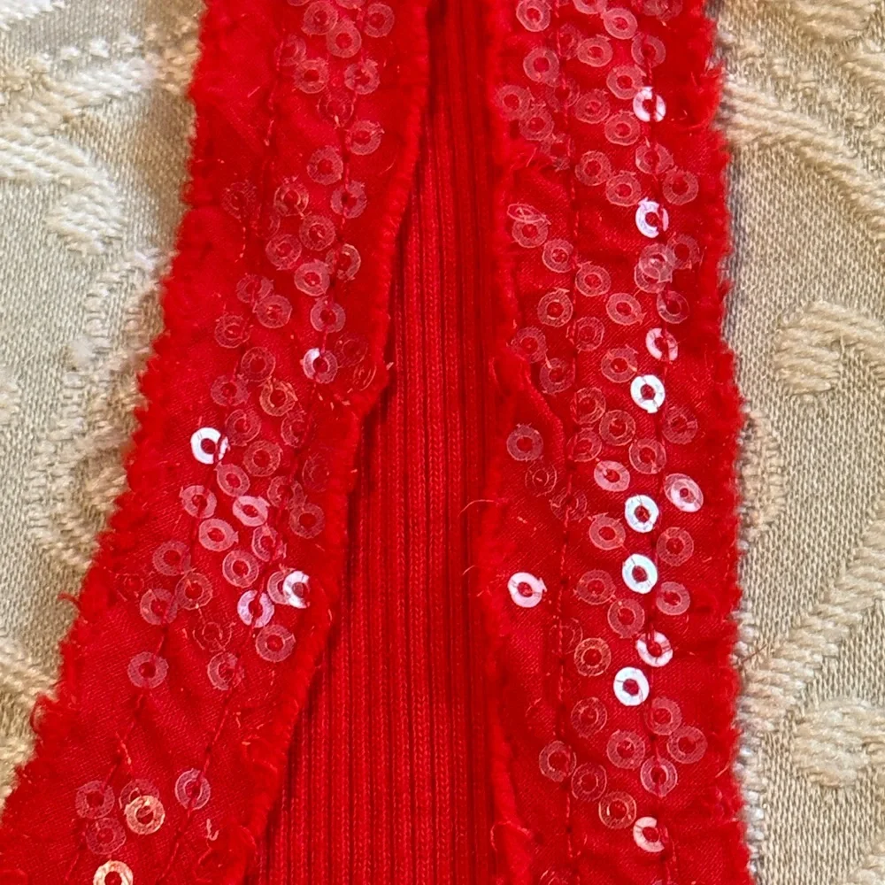 NT Red Racerback Ribbed Sequin Strap Tank Top - Picture 4 of 4